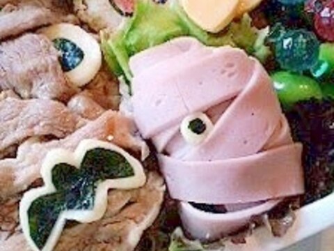 【キャラ弁】 魚肉ソーセージdeミイラ＊ハロウィン